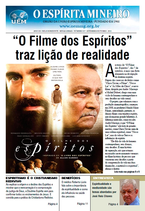 Jornal - O Espírita Mineiro - nº 317 - “O Filme dos Espíritos” traz lição  de realidade
